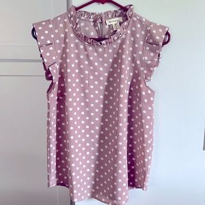 Small cute pink polka dot dress top. Worn once. Perfect. One back button.
